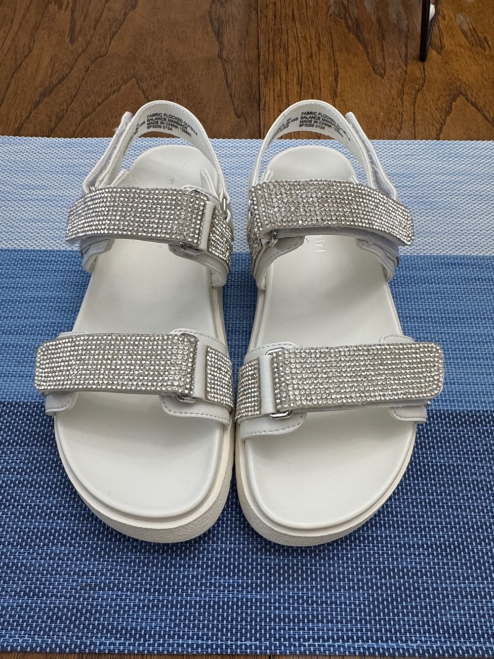 Madden Girl Size 3 White Rhinestone Strap Sandals NIB